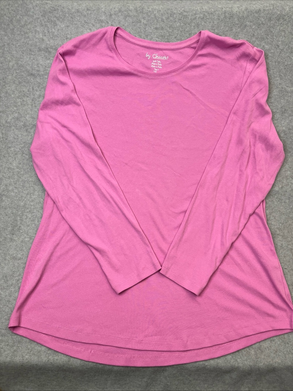 Chico’s 100% Cotton Pink Long Sleeve Shirt Size XXL (4) Women’s Casual Top
